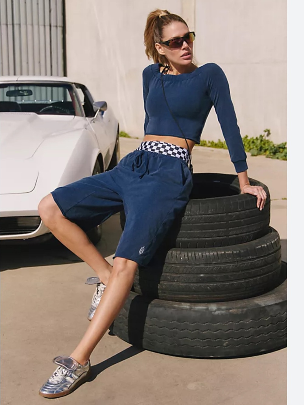 NWOT Free People Movement Hot Shot Easy Set Navy Blue